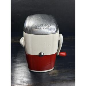 Vintage Mid Century Rival Ice-O-Mat Ice Crusher Vogue Model 455 Cream/Red